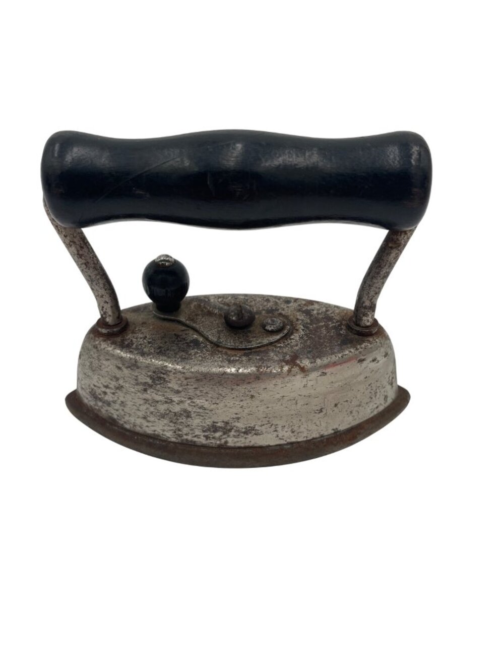 Antique Miniature Doll Dolly Dover Sad Iron Wooden Handle Detachable Base